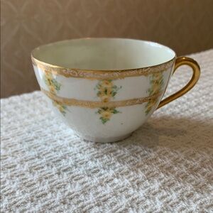 Elegant Gold and White Teacup